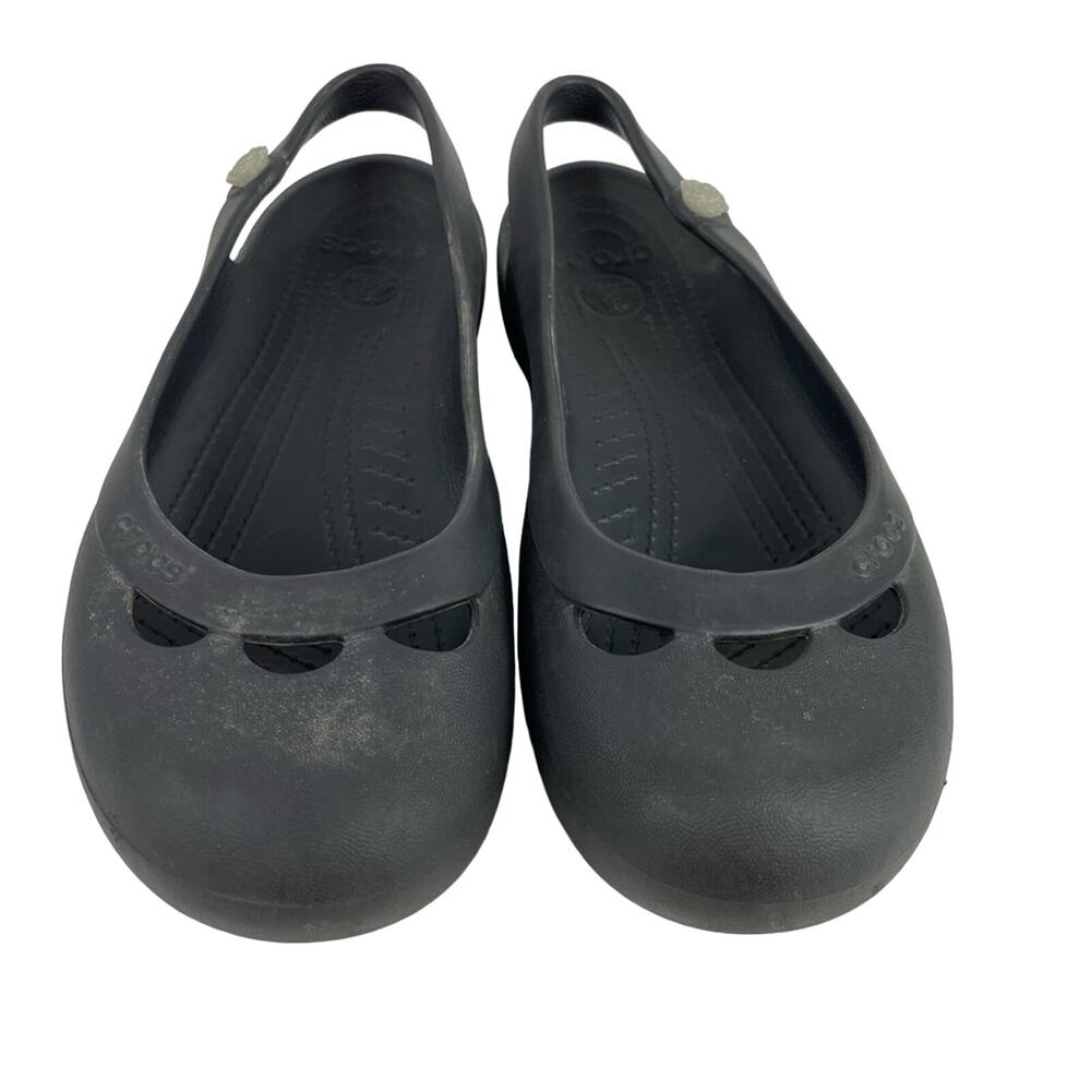 Crocs Kelli Black Slip On Ballet Flats Shoes Size 9